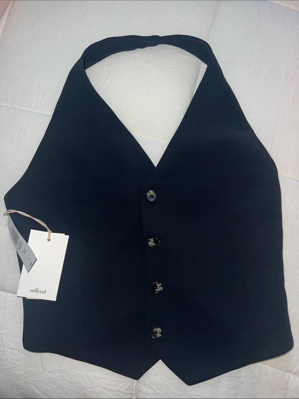 Wilfred Black Halter Button Vest Top